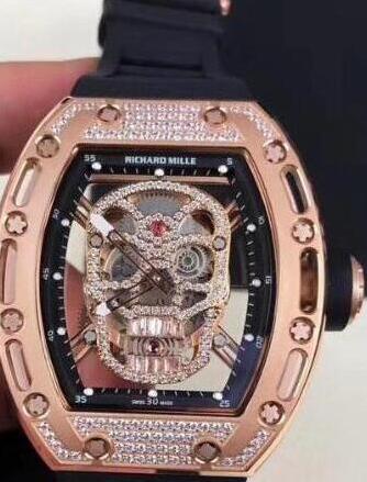 Review Replica Richard Mille RM 052 rose gold diamond skull watches prices